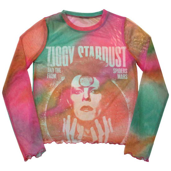 David Bowie Ladies Long Sleeve T-Shirt: Ziggy v2 (Mesh) - David Bowie - Merchandise -  - 5056737236873 - 