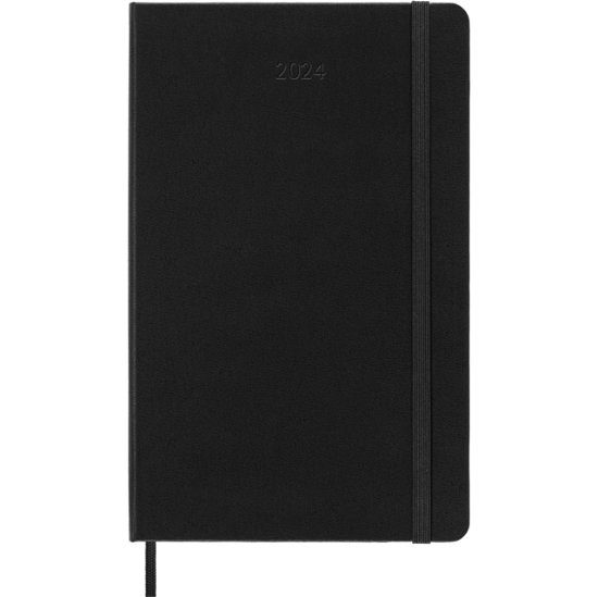 Cover for Moleskine · Moleskine 2024 12-Month Weekly Vertical Large Hardcover Notebook: Black (Paperback Book) (2023)