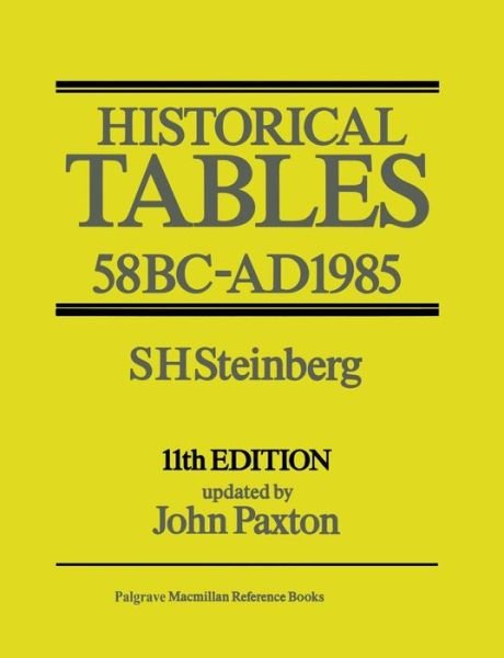 Cover for S H Steinberg · Historical Tables: 58 BC-AD 1985 (Paperback Book) [11st ed. 1986 edition] (1986)