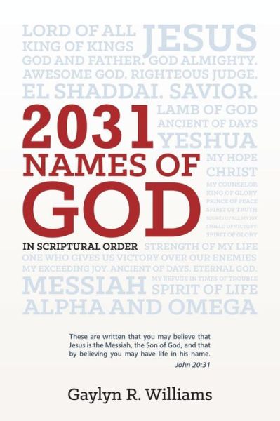 Cover for Gaylyn R Williams · 2031 Names of God in Scriptural Order: Transform Your Life As You Get to Know God in New Ways (Paperback Book) (2014)