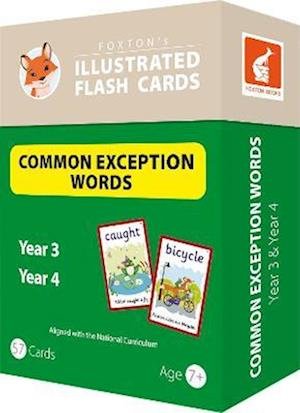 Cover for Foxton Books · Common Exception Words Flash Cards: Year 3 and Year 4 Words - Perfect for Home Learning - with 106 Colourful Illustrations - Foxton's Illustrated Flash Cards (Flashkort) (2021)