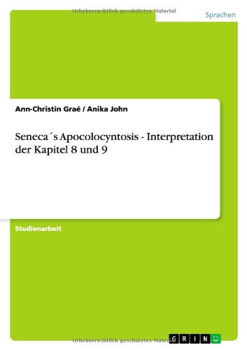 Cover for Graé · Seneca s Apocolocyntosis - Interpr (Book) [German edition] (2011)