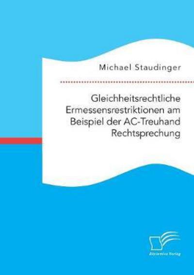 Cover for Staudinger · Gleichheitsrechtliche Ermess (Bok) (2017)