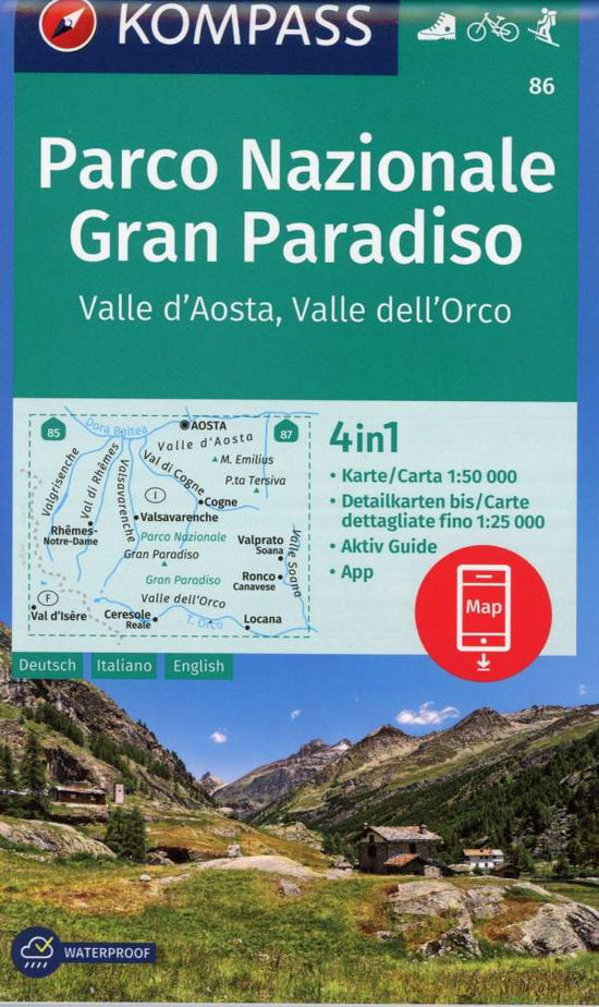 Cover for Mair-Dumont / Kompass · Kompass Wanderkarte: Parco Nazionale Gran Paradiso, Valle d'Aosta, Valle dell'Orco (Bok) (2018)