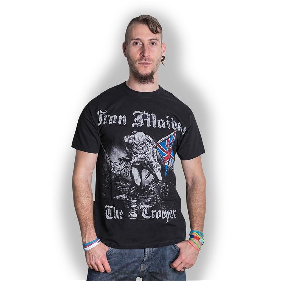 Iron Maiden Unisex T-Shirt: Sketched Trooper (Back Print) - Iron Maiden - Produtos - ROFF - 5055295345874 - 26 de novembro de 2018