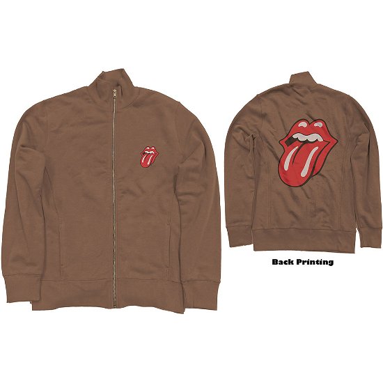 Cover for The Rolling Stones · The Rolling Stones Unisex Track Top: Classic Tongue (Back Print) (CLOTHES) [size L] [Brown - Unisex edition]