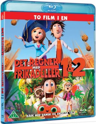 Cover for Det Regner med Frikadeller 1+2 · Det Regner med Frikadeller 1+2 - Cloudy with a Chance of Meatballs 1+2 (Blu-ray) (2016)