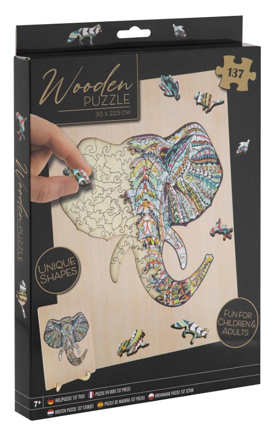 Cover for Grafix · Wooden Puzzle - Elephant (137 Pcs) (400072) (Toys)