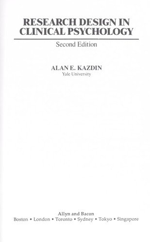 Cover for Alan E. Kazdin · Research design in clinical psychology (Book) [2nd edition] (2004)