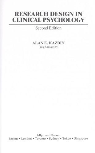 Cover for Alan E. Kazdin · Research design in clinical psychology (Book) [2nd edition] (2004)