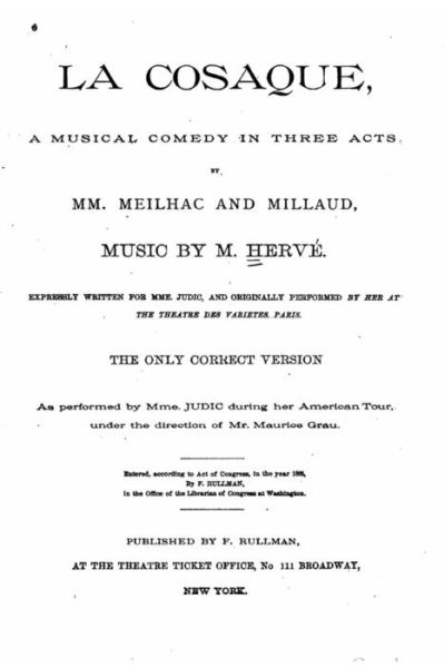 Cover for Meilhac and Millaud · La cosaque, a musical comedy in three acts (Paperback Book) (2016)