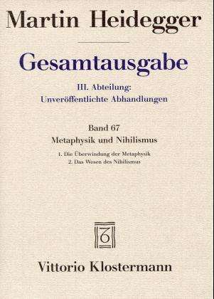 Cover for Martin Heidegger · Gesamtausgabe, Ln, Bd.67, Metaphysik und Nihilismus (Hardcover Book) (1999)