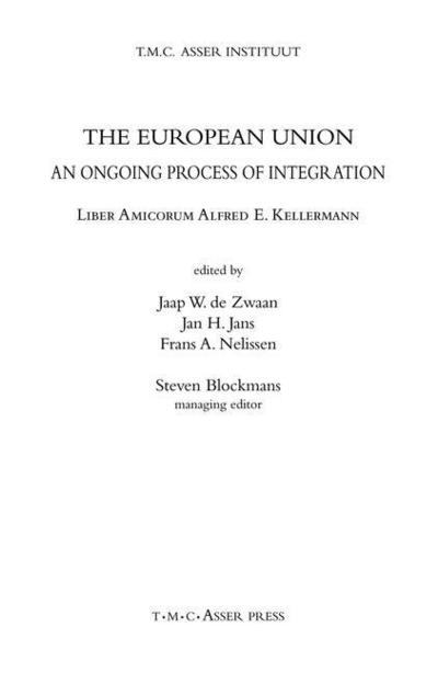 Cover for Jaap W De Zwaan · The European Union: An Ongoing Process of Integration (Hardcover Book) (2004)