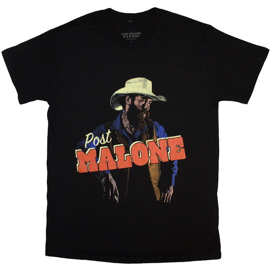 Cover for Post Malone · Post Malone Unisex T-Shirt: Cowboy (Black) (T-shirt)