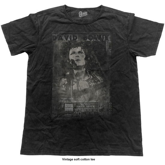 Cover for David Bowie · David Bowie Unisex Vintage T-Shirt: Live (T-shirt) [size L] [Black - Unisex edition]