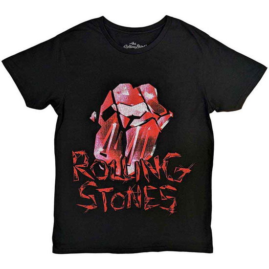 The Rolling Stones Unisex T-Shirt: Hackney Diamonds Cracked Glass Tongue - The Rolling Stones - Gadżety -  - 5056737203875 - 25 września 2023