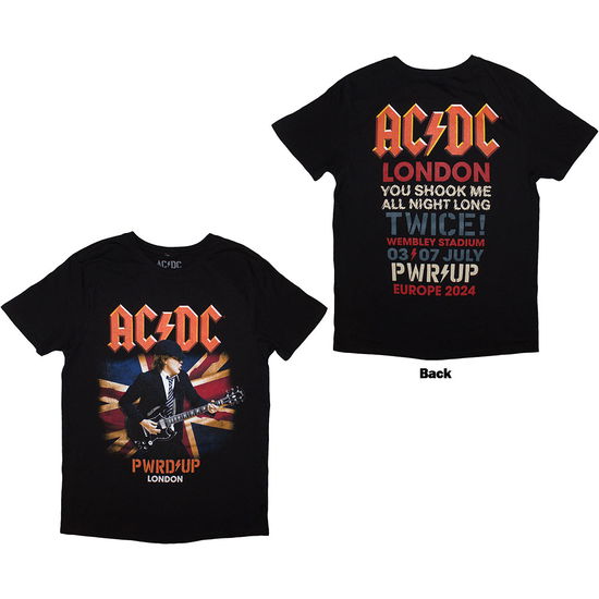 Cover for AC/DC · AC/DC Unisex T-Shirt: PWRD-UP London '24 (Back Print &amp; Ex-Tour) (T-shirt) [size M] (2024)