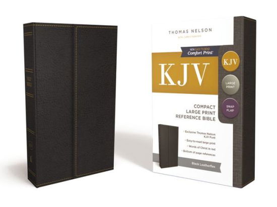 KJV, Reference Bible, Compact, Large Print, Snapflap Leather-Look, Black, Red Letter, Comfort Print: Holy Bible, King James Version - Thomas Nelson - Books - Thomas Nelson Publishers - 9780785215875 - February 11, 2017