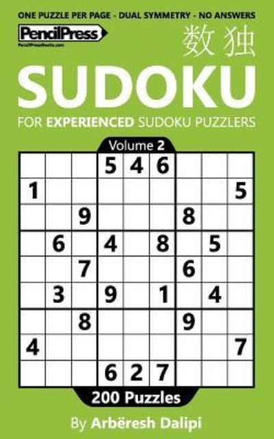 Cover for Arbëresh Dalipi · Sudoku Book for Experienced Puzzlers (Paperback Book) (2016)