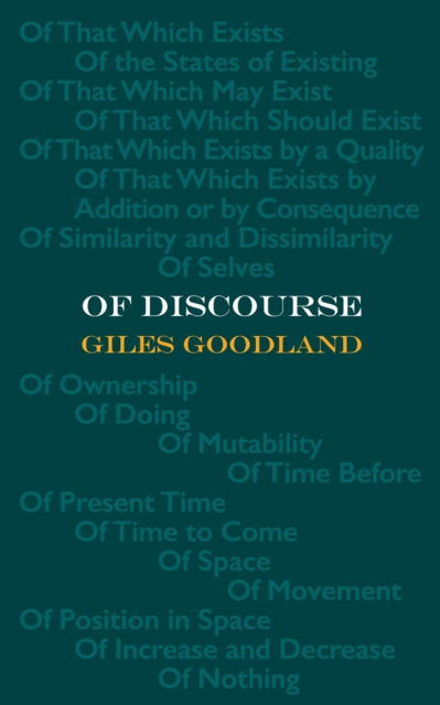 Cover for Giles Goodland · Of Discourse (N/A) (2023)