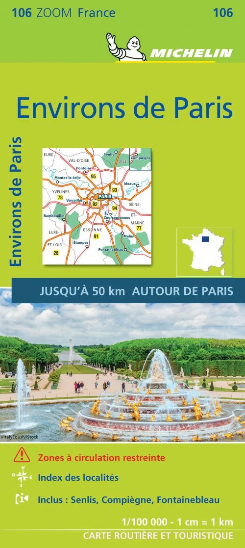 ENVIRONS DE PARIS 2021 (Environs of Paris)- Michelin Zoom Map 106: Map - Michelin Zoom Maps - Michelin - Books - Michelin Editions des Voyages - 9782067249875 - January 6, 2021