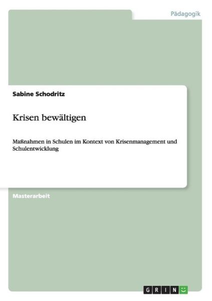 Cover for Schodritz · Krisenmanagement und Schulent (Book) (2013)