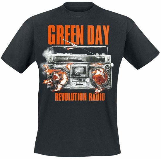 Flaming Radio Slim Tee (Md) - Green Day - Merchandise - WARNER BROS. LABEL - 0090317171876 - 