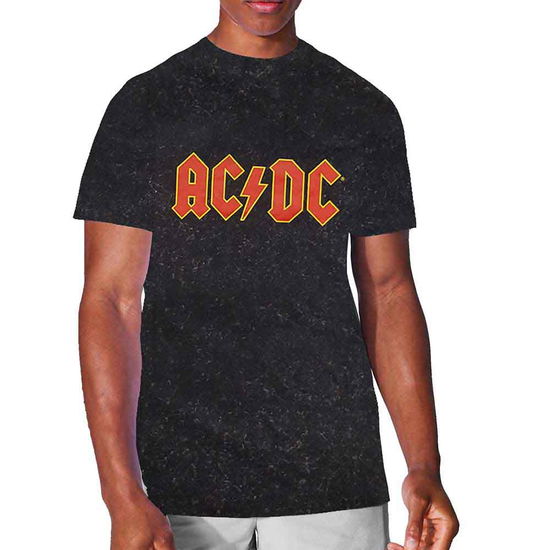 Cover for AC/DC · AC/DC Unisex T-Shirt: Logo (Black) (Wash Collection) (T-shirt) [size S] [Black - Unisex edition] (2020)