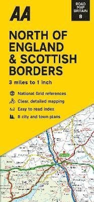 Cover for Road Map North of England &amp; Scottish Borders - Road Map Britain (Map) [New edition] (2022)