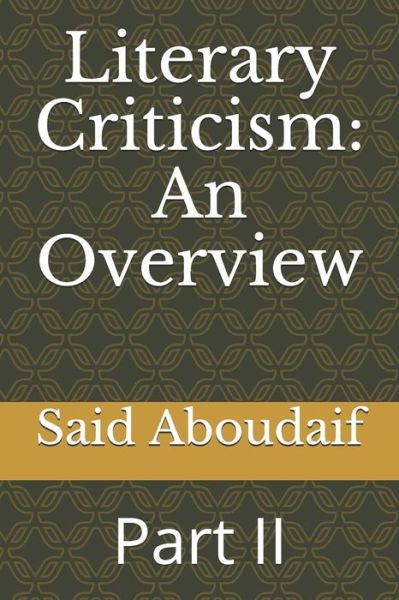 Cover for Said Ahmed Aboudaif · Literary Criticism (Paperback Book) (2019)