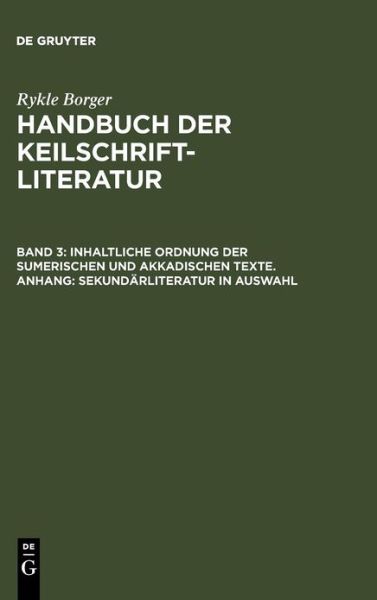 Cover for R. Borger · Handbuch d.Keilschriftlit.3 (Book) (1975)