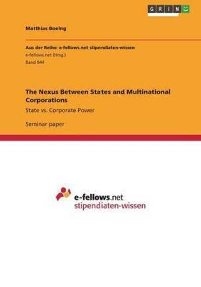 Cover for Boeing · The Nexus Between States and Mul (Bok)