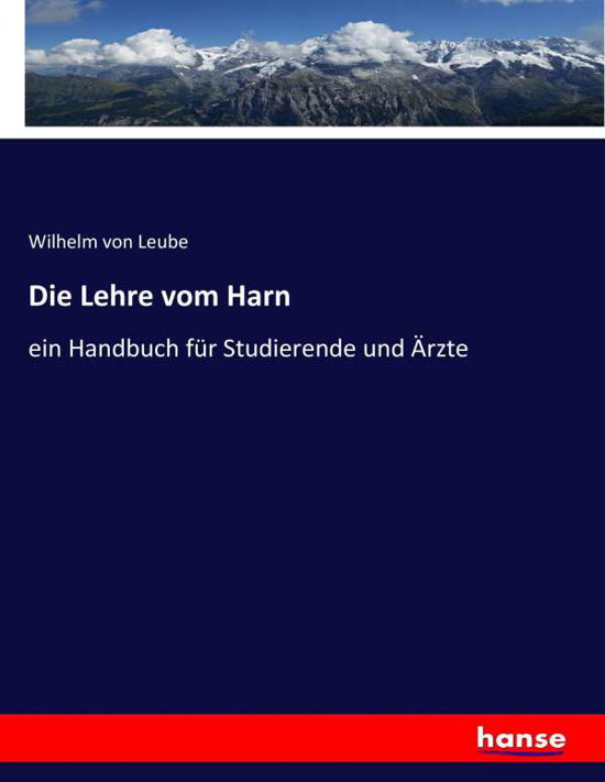 Cover for Leube · Die Lehre vom Harn (Book) (2017)