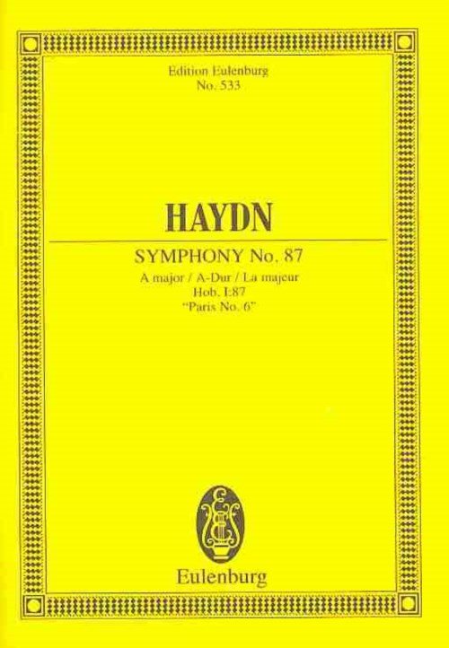 Cover for Joseph Haydn · Symphony No 87 a Major Hob I 87 (Pocketbok) (1985)