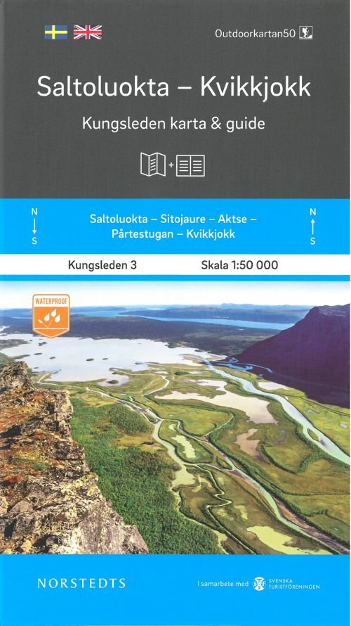 Cover for Outdoorkartan Kungsleden · Kungsleden 3 : Saltoluokta-Kvikkjokk 1:50 000. Karta &amp; guide (Bog) (2019)