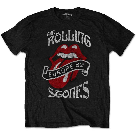 Cover for The Rolling Stones · The Rolling Stones Unisex T-Shirt: Europe '82 Tour (T-shirt) [size L] [Black - Unisex edition]
