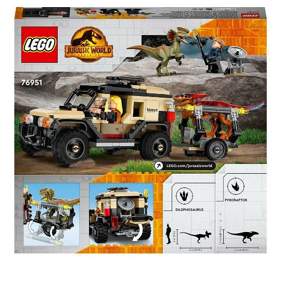 Cover for Lego · Lego Jurassic 76951 Pyroraptor En Dilophosaurus Transport (Legetøj)