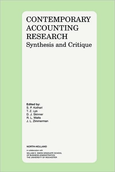 Cover for Contemporary Accounting Research: Synthesis and Critique (Hardcover Book) (2002)