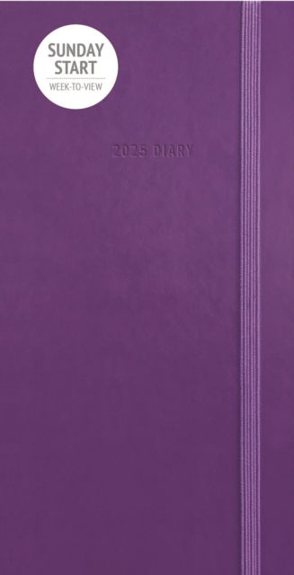 Sunday Start Purple Soft Touch Deluxe Slim Diary 2025 - Carousel Calendars - Książki - Carousel Calendars - 9781529845877 - 23 sierpnia 2024