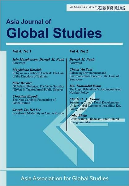 Cover for Derrick M Nault · Asia Journal of Global Studies: Vol. 4, Nos. 1-2 (Paperback Book) (2012)