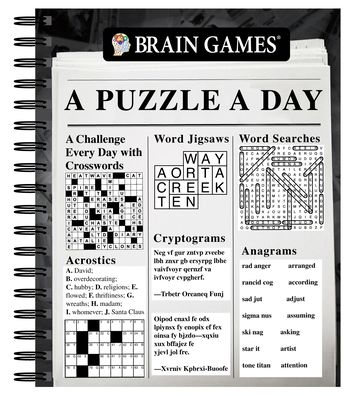 Cover for Publications International Ltd · Brain Games - A Puzzle a Day (Spiral Book) (2022)