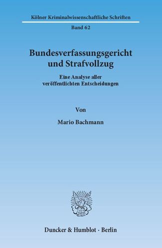 Cover for Bachmann · Bundesverfassungsgericht und S (Book) (2014)