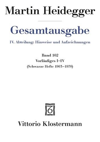 Cover for Martin Heidegger · Vorlaufiges I-IV (Book) (2021)