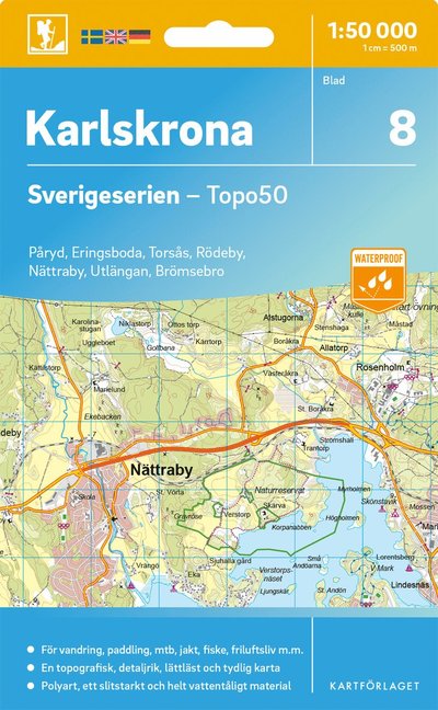 Cover for Karlskrona - Sverigeserien Topo50 (Map) (2025)