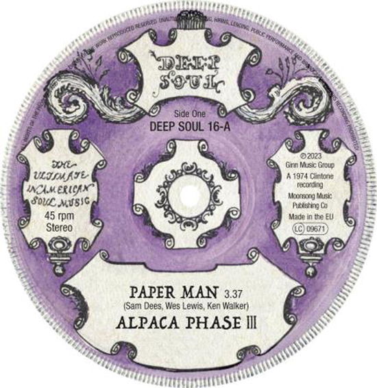 Cover for Alpaca Phase III / Sam Dees · Paper Man / False Alarms (7&quot;) (2023)