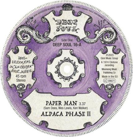 Cover for Alpaca Phase III / Sam Dees · Paper Man / False Alarms (7&quot;) (2023)