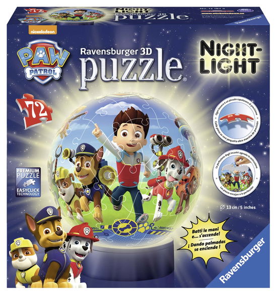 Cover for Ravensburger · RAVENSBURGER PUZZLE BALL 3D PAW PATROL NIGHT-LIGHT (72pcs) (12187) (MERCH)