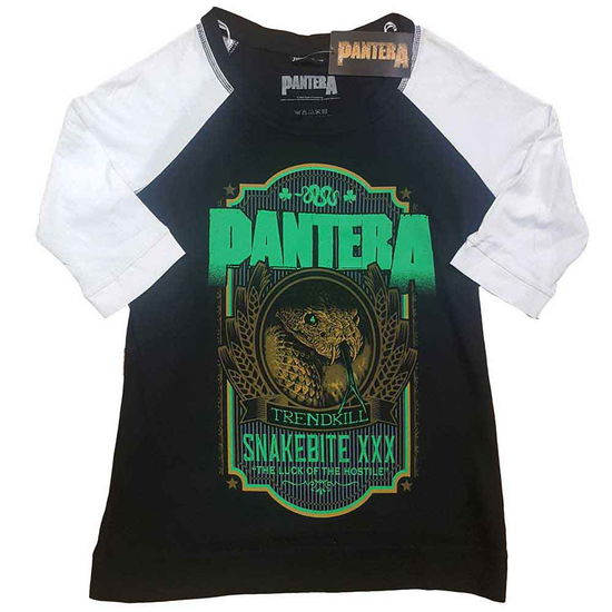 Pantera Ladies Raglan T-Shirt: Snakebit XXX Label - Pantera - Marchandise -  - 5056368651878 - 