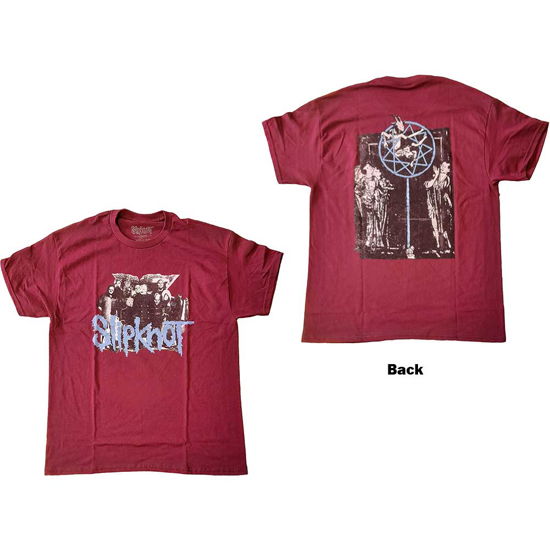 Cover for Slipknot · Slipknot Unisex T-Shirt: Goat Logo Demon (Maroon Red) (Back Print) (T-shirt) [size S] (2023)