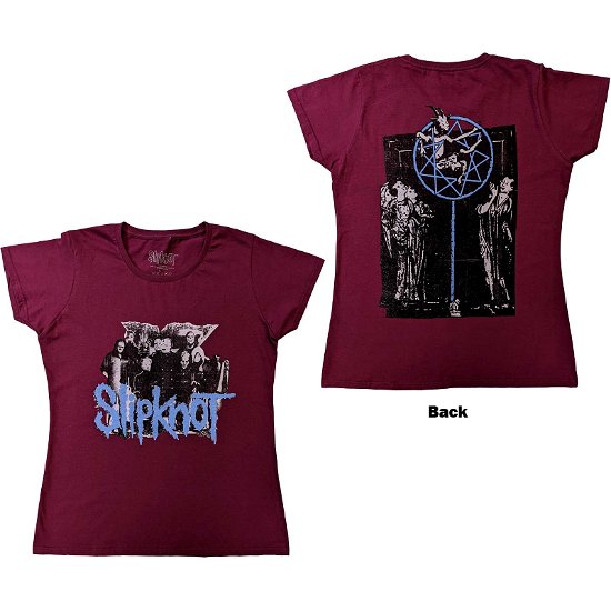Slipknot Ladies T-Shirt: Goat Logo Demon (Back Print) - Slipknot - Gadżety -  - 5056561078878 - 